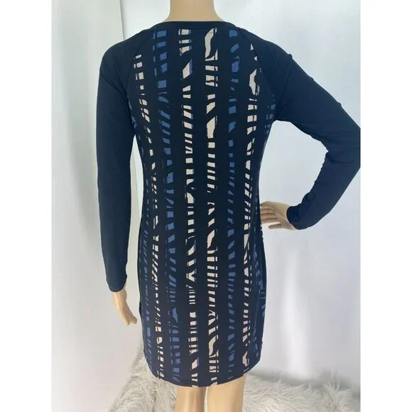 "BANANA REPUBLIC" MULTICOLOR ABSTRACT PRINT CAREER CASUAL DRESS SIZE: XS NWT - Picture 3 of 3